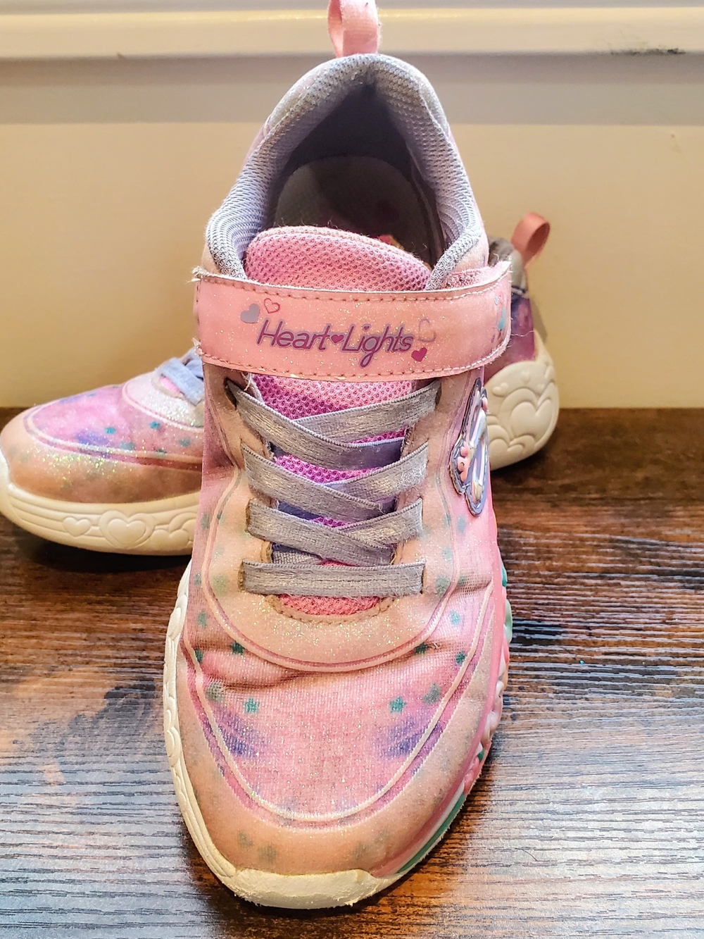 Skechers Heart-Lights Pink Glitter Kids' Light Up Sneakers
